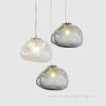 Smoke gray white clouds decorated glass hanging lamp